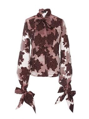 CO Collections Pink Burnout Velvet Top S